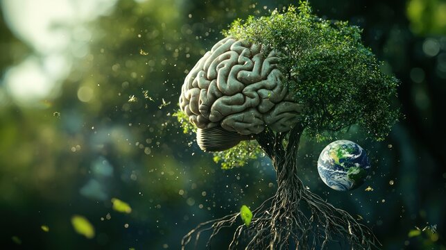 Tree brain growth earth image