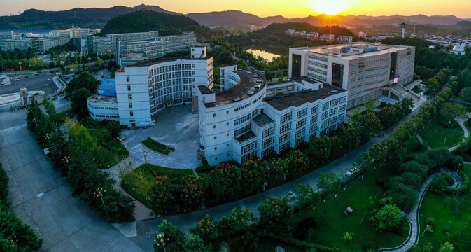 Aerial photography of Xihua Normal University in Nanchong City, Sichuan Province