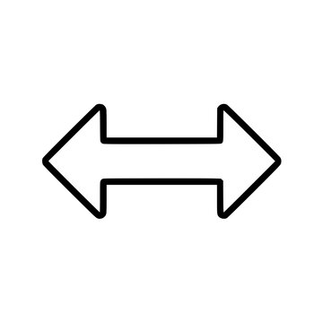 Double arrow icon flat outline in black