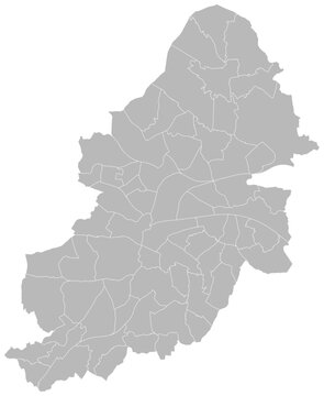 Birmingham, United Kingdom &ndash; administrative vector map with ward boundaries (Web Mercator projection, PPT-compatible & fully editable)