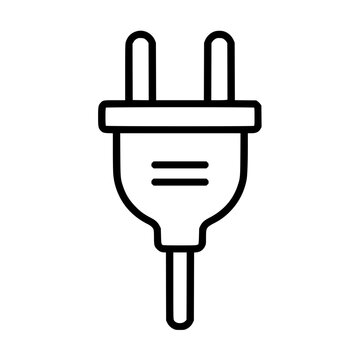 Electrical plug icon flat outline in black