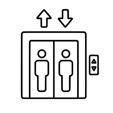 Elevator icon flat outline in black