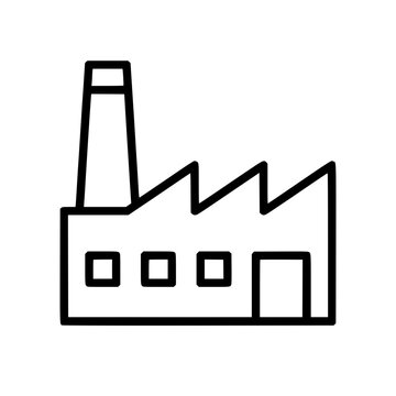 Green factory icon flat outline in black