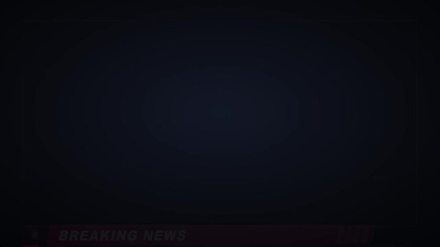 Red breaking news lower third broadcast graphic animation on dark background