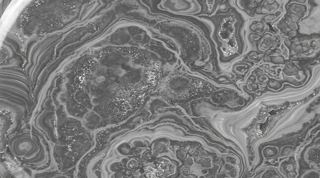 Abstract black and white paper marbling texture with intricate swirls, vintage grayscale design background, complex fluid wave patterns for artistic print