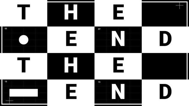 Minimalist Kinetic Typography Grid The End Motion Background