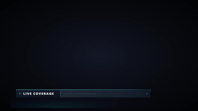 Cyan live coverage lower third animation with blinking recording indicator