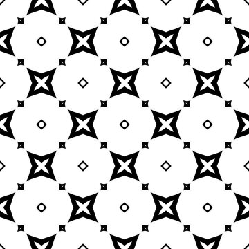 Abstract Seamless Geometric Black and White Grid Pattern.