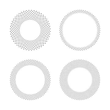 Abstract Radial Circle Dots Patterns for Decorative Round Frames. 