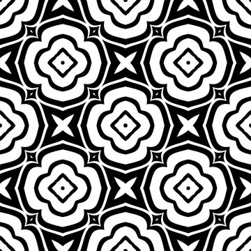Abstract Seamless Geometric Black and White Pattern.