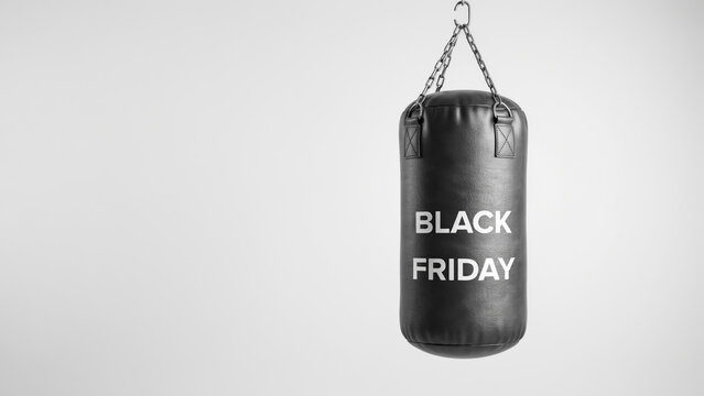 Black Friday concept with punching bag.