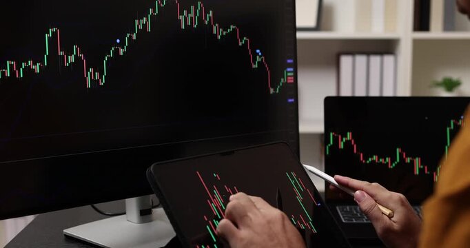 Financial market analysis concept showing price trends, investment planning and data-driven decision making for trading, portfolio management and modern digital finance.