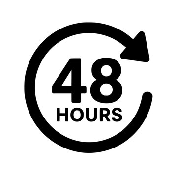 48 hours icon flat outline in black