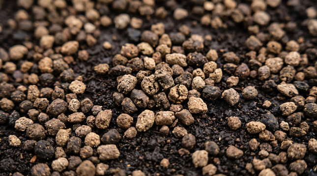 Macro Close-Up of fertilizer granules background