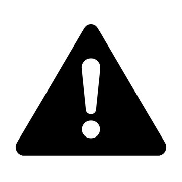 attention sign flat outline in black