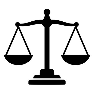 Balance icon flat outline in black