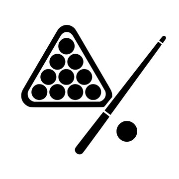 Billiards icon flat outline in black