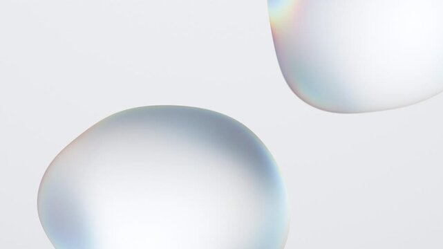 Abstract liquid bubbles on a white background, 4k seamless loop 3d animation
