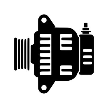Car alternator icon flat outline in black