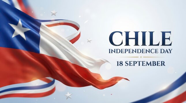 Chile Independence Day flag design with date