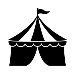 Circus tent icon flat outline in black © ramsey