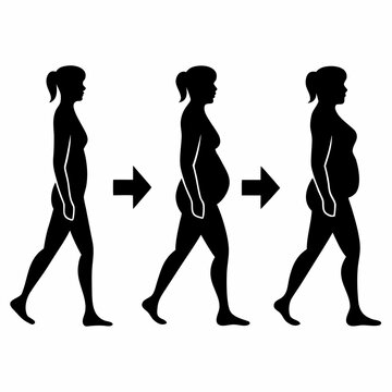 Weight loss journey silhouette