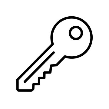 Digital key icon flat outline in black