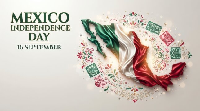 Mexico Independence Day illustration with Mexican flag