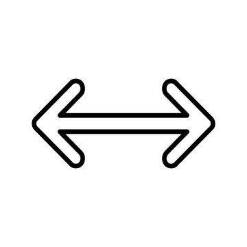 Double arrow icon flat outline in black