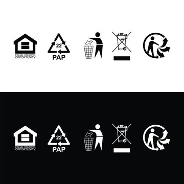 Equal House Opportunity PAP WEEE Triman Recycling Label Icon 
