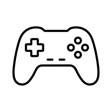 Game controller icon flat outline in black