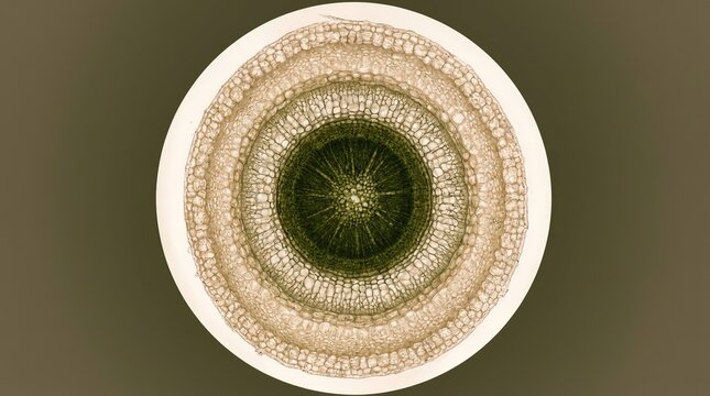Orchid root revealing velamen layers in concentric macro detail