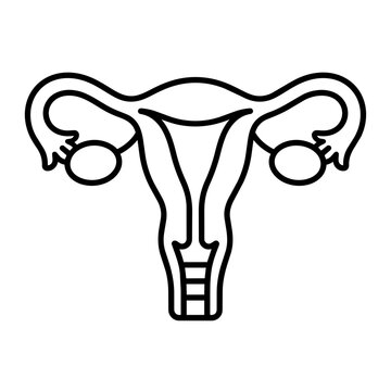 Gynecology icon flat outline in black