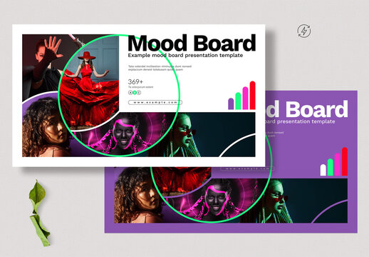 Modern Fashion Mood Board Presentation Template with Creative Model Photo Collage