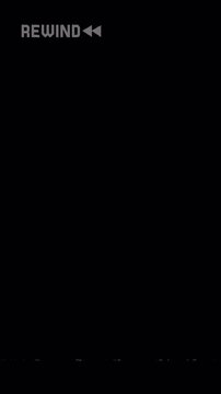 rewind text icon overlay vertical animation VHS recording retro old vintage with alpha channel 4K video