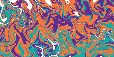 Fototapeta premium Abstract Orange Purple Marble Swirl Seamless Pattern Background