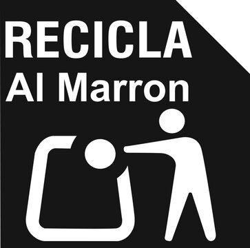 Recicla Al Marron Black Spanish Recycle Sorting Icon Logo Sign