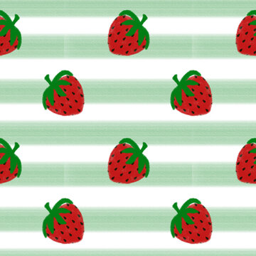 seamless pattern with strawberries, suitable for wallpaper, background, or textile design