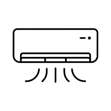 Air Conditioner icon flat outline in black