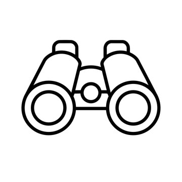 Binoculars icon flat outline in black