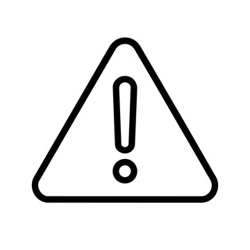 Caution Attention icon flat outline in black