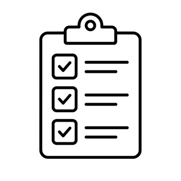 Check list icon flat outline in black
