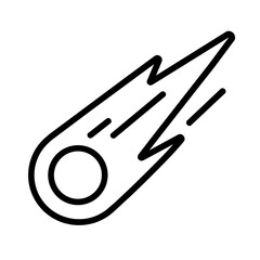 Comet icon flat outline in black © Warpiya