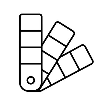 Color swatch icon flat outline in black