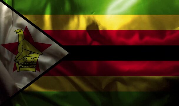 Zimbabwe FLag Waving Realistic video 4K