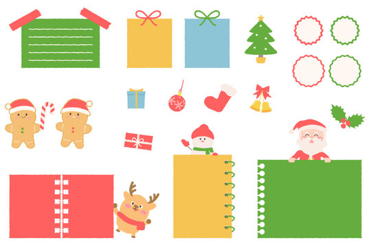 かわいいクリスマスのフレームイラストセット