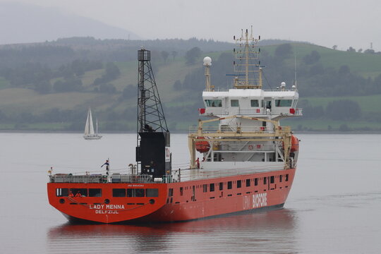 Lady Menna (IMO 9904340, MMSI 245266000), a general cargo ship built in 2022, arriving at the Port of Greenock, Scotland