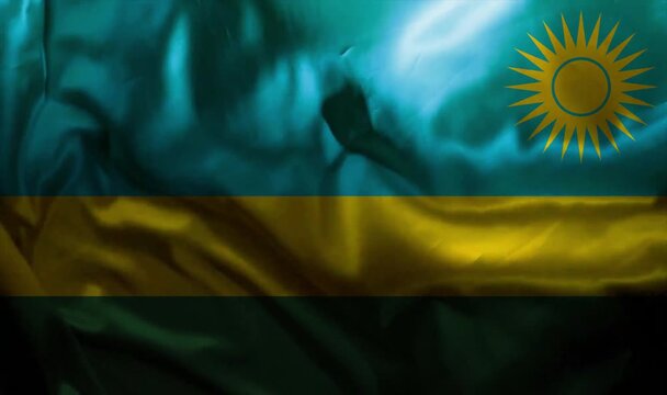 Rwanda FLag Waving Realistic video 4K