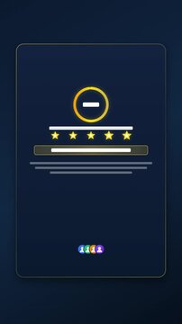 Minimalist digital user interface animation with rating and minus sign