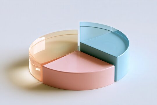 Colorful pie chart sections on a light gray background